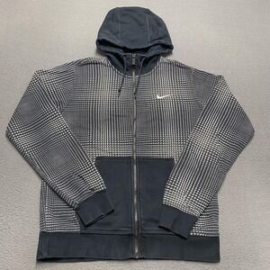 Nike Hoodie‎ Mens Medium Full Zip Sweatshirt Swoosh 614764-010 Pattern